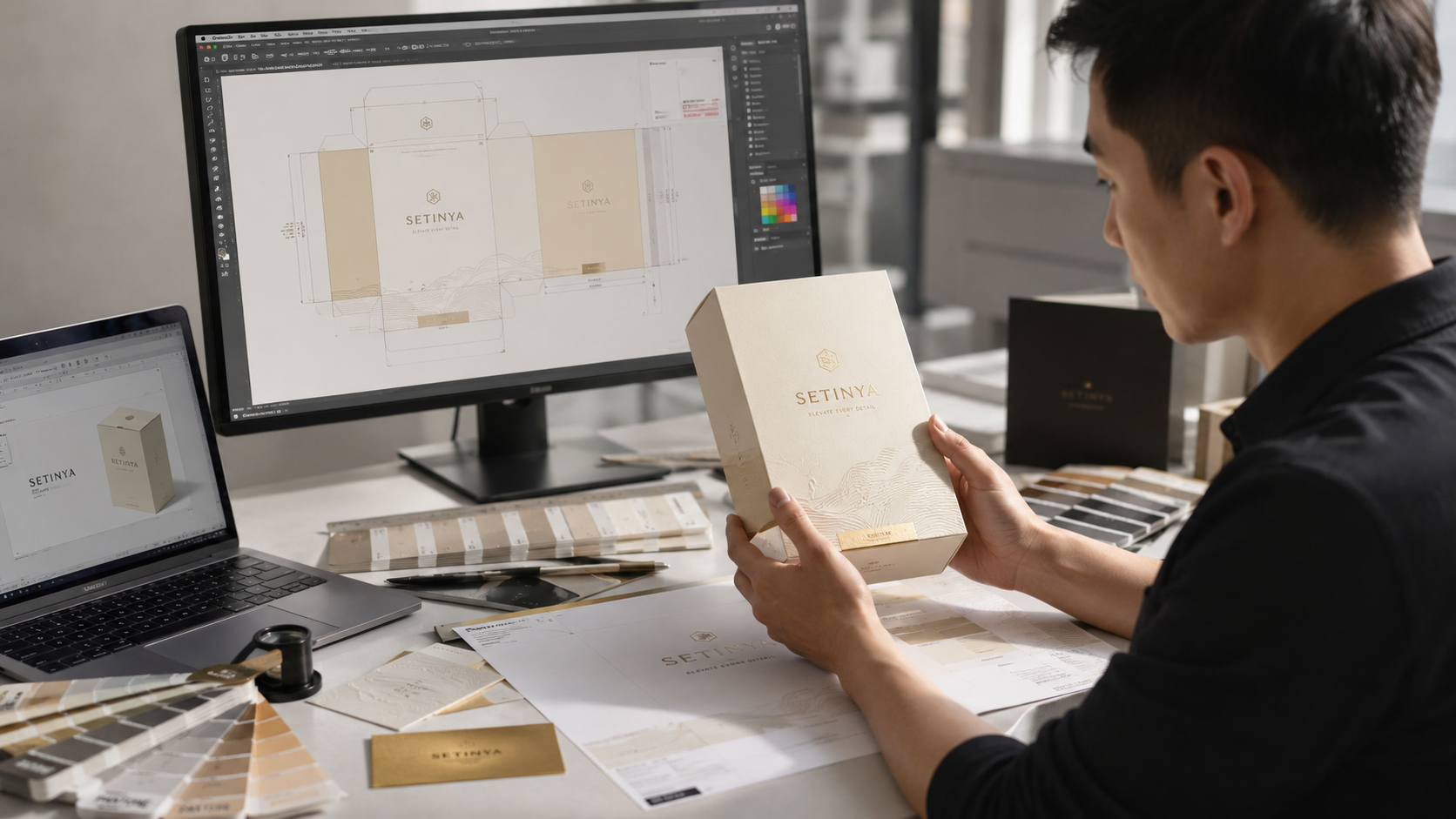 Packaging design translated from digital concept to finished product